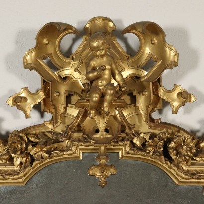 Geschnitzer Vergoldeter Spiegel Italien 19. Jahrhundert