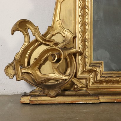 Large Carved Gilded Mirror Italy Last Quarter of 1800s