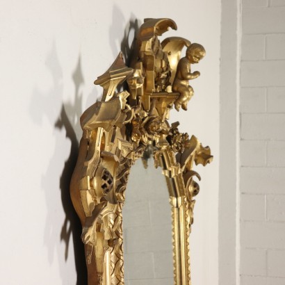 Geschnitzer Vergoldeter Spiegel Italien 19. Jahrhundert