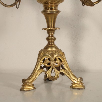 Lampe de Table Bronze Verre blanc Italie Première moitié '900