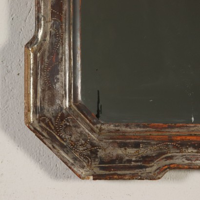 Miroir mouluré sculpté doré Fabriqué en Italie Moitié '800