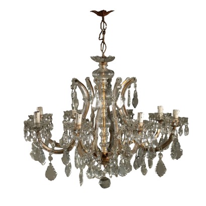 Marie Therese Chandelier Crystal Pendants Italy Early 1900s