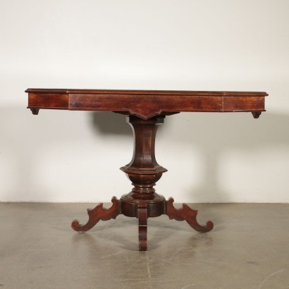 Table Umbertino Ronce de Noyer Fabriqué en Italie Dernier quart '800