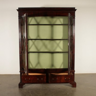 Glass Cabinet Mahogany Walnut England 19th Century
