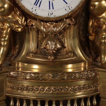 Bronze Mantel Clock Villard A Paris France 19th Century