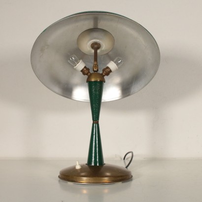 Table Lamp Lacquered Aluminium Brass Vintage Italy 1940s-1950s