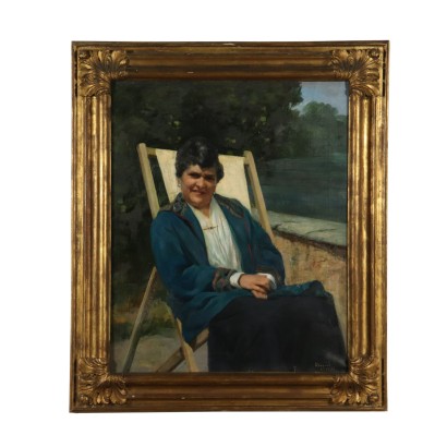 Portrait of Old Woman by Luigi Brignoli Oil Painting 1932