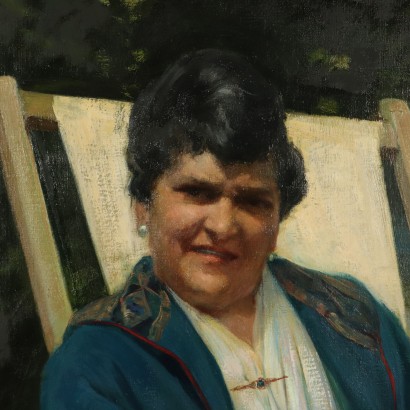 Portrait of Old Woman by Luigi Brignoli Oil Painting 1932