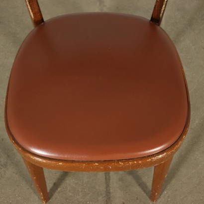 Set of four Chairs Beech Leatherette Vintage Italy 1960s