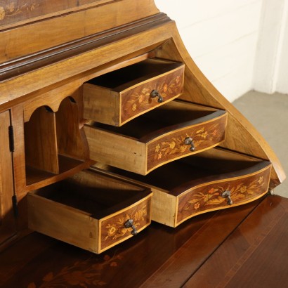 Revival Bureau Bookcase Inlays Italy First Half of 1900s