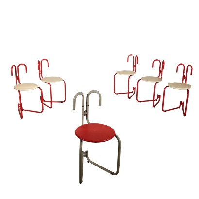 Set of Chairs for Pallucco Lacquered Metal Vintage Italy 1980s