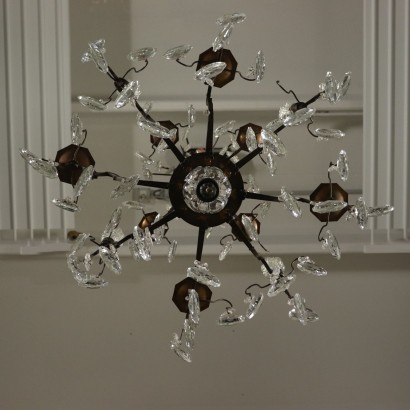 Bronze Crystal Chandelier Italy Early 20th Century