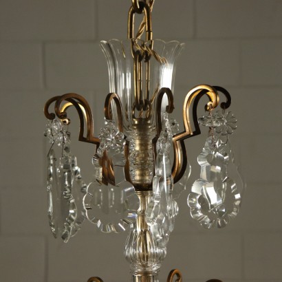 Chandelier Ten Arms Glass Crystal Italy 20th Century