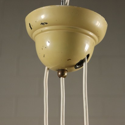 Sliding Hanging Lamp Brass Aluminium Vintage Italy 1950s-1960s
