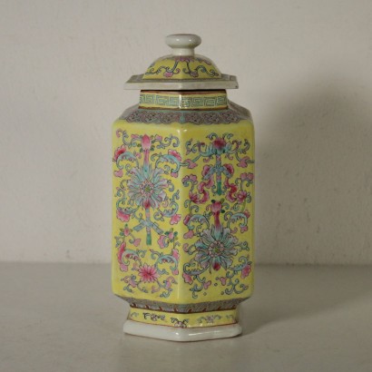Vase Porcelaine avec Couverle Chine Deuxième moitié '900