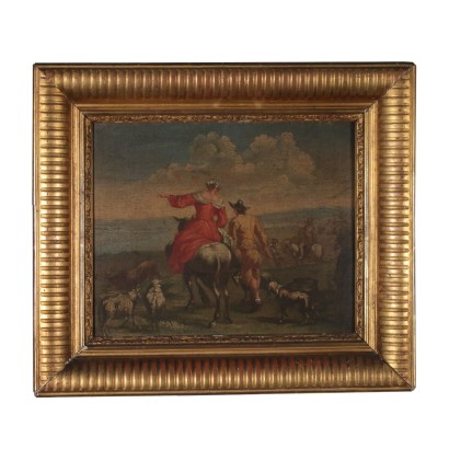 Rural Scene Oil Painting on Canvas 18th Century