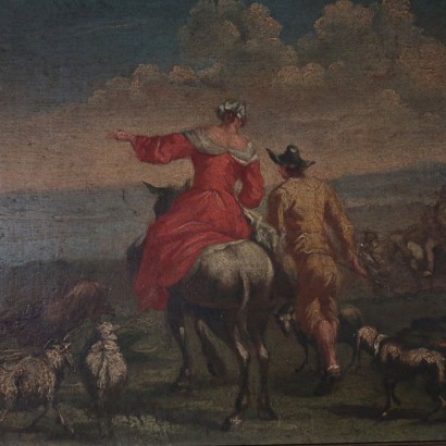 Rural Scene Oil Painting on Canvas 18th Century