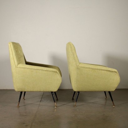 Paar Sessel Samt Schaumpolsterung Vintage Italien 60er Jahre