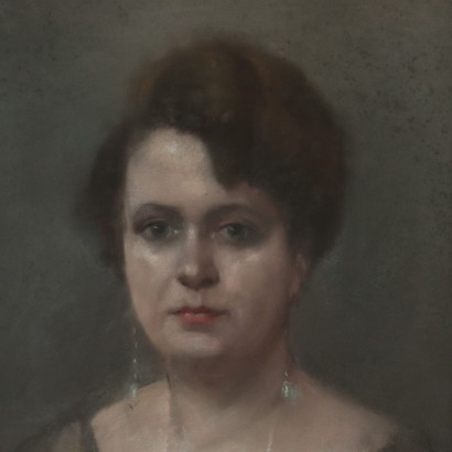 Portrait féminin Pastel sur Papier Moitié '900