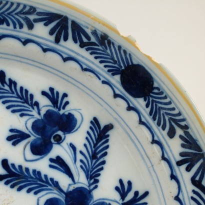 Delft Plate Majolica Blue Ornaments The Netherlands 18th Century