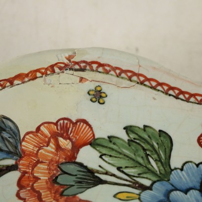Majolica Plate Colored Ornament France 18th Century