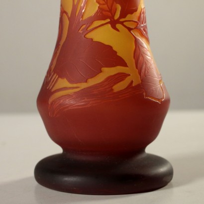 Vase Galle Style Opaque Yellow Glass France 20th Century
