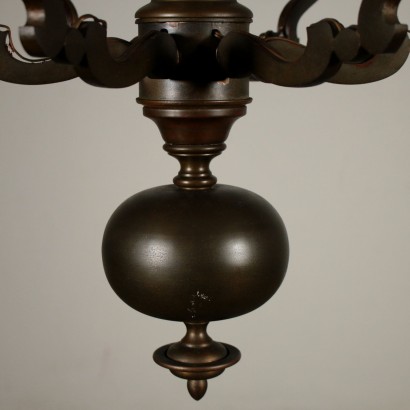 Bronze Chandelier Six Arms Italy 20th Century