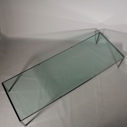 Coffee Table Metal Glass Vintage Italy 1970s-1980s