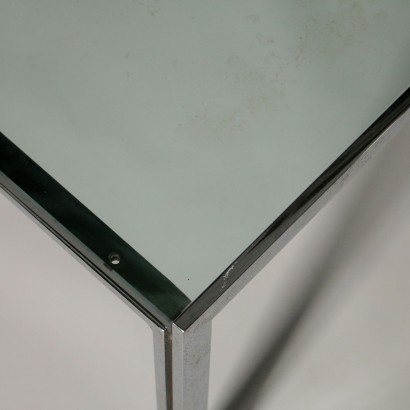 Coffee Table Metal Glass Vintage Italy 1970s-1980s