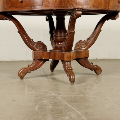Table Ronce d'Acajou Fabriqué en Italie Moitié '800