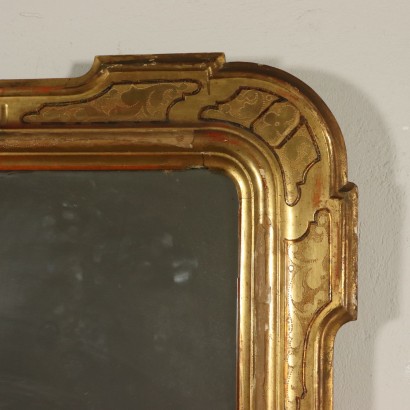 Shaped Gilded Mirror Italy Mid 19th Century