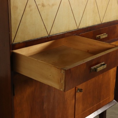 Bar Cabinet Walnut Veneer Vintage Italy 1950s