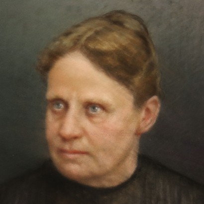 Pastel by Giovan Battista Garberini Portrait of Woman 19th Century