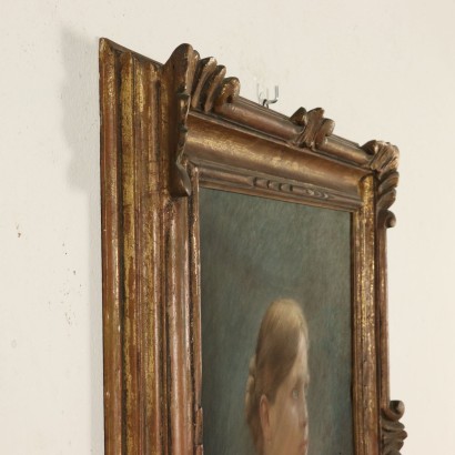 Pastel by Giovan Battista Garberini Portrait of Girl 19th Century
