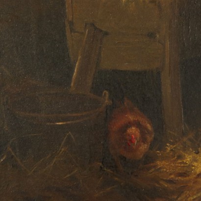 Öl auf Tafel Frans Van Leemputten 19. Jahrhundert.