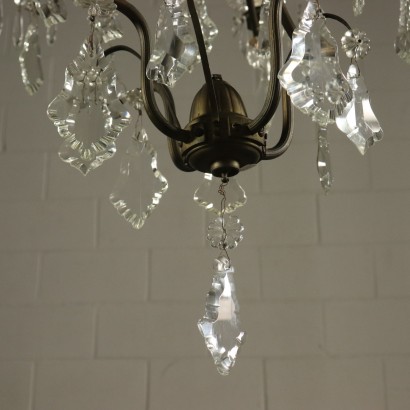Chandelier Brass Glass Italy First Half of 1900s