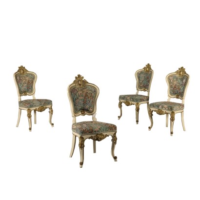 Satz von vier Stühlen Louis Philippe Italien 19. Jahrhundert