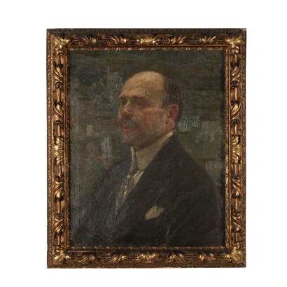 Alessandro Milesi Porträt eines Mannes Ölgemälde 1921