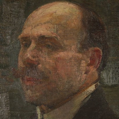 Alessandro Milesi Porträt eines Mannes Ölgemälde 1921