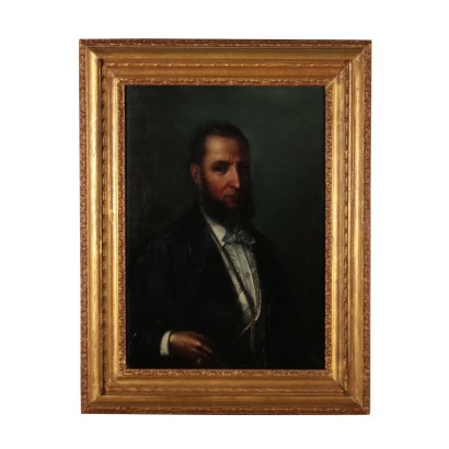 Portrait of a Man Oil Painting Late 1800s