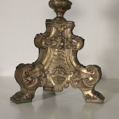 Pair of Candle Holders Gilded Sheet Italy 18th Century