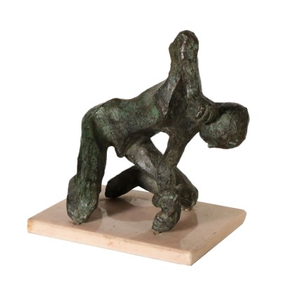 Bronzeskulptur Mann mit einer Schlange Italien 20. Jahrhundert