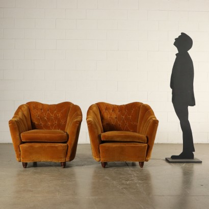 Paire de fauteuils des années 40 et 50