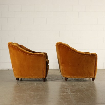 Paar Sessel Samt Vintage Italien 40er-50er Jahre