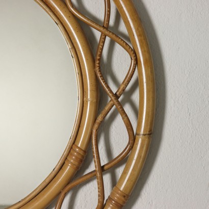 Spiegel mit Bambus Rahmen Vintage Italien 60er Jahre