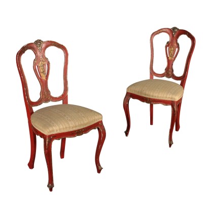 Pair of Chinoiserie Chairs Italy First Half of 1900s