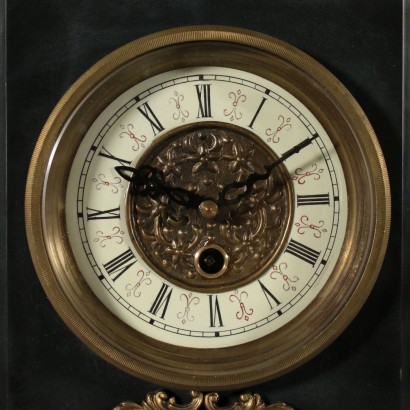 Table Clock Marble Metal Bronze 20th Century