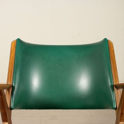 Stuhl Vintage Buchenholz Skai Italien 50er Jahre
