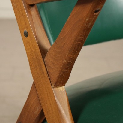 Chaise avec Accodouirs Hêtre teint Mousse Skai Italie Années 50