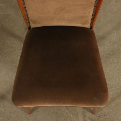 Set of Chairs Velvet Upholstery Vintage Italy 1950s